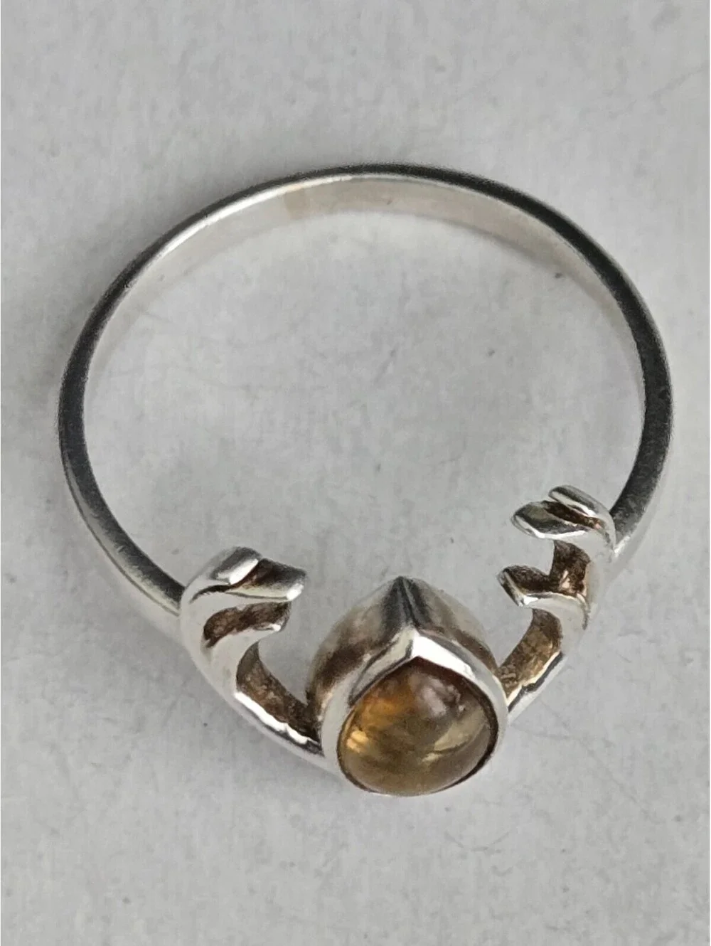 Unique Hand-Crafted Vintage Sterling Silver Deer Antler Ring - Size 7.75